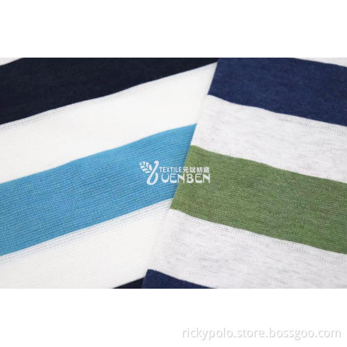 60% bomull 40% poly YD Jacquard Stripe kortärmad